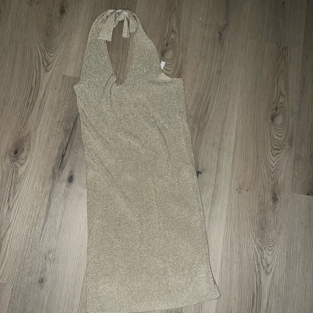 ASOS Glitter Mini Dress Size 10 NWT • Sparkly Deep V Halter